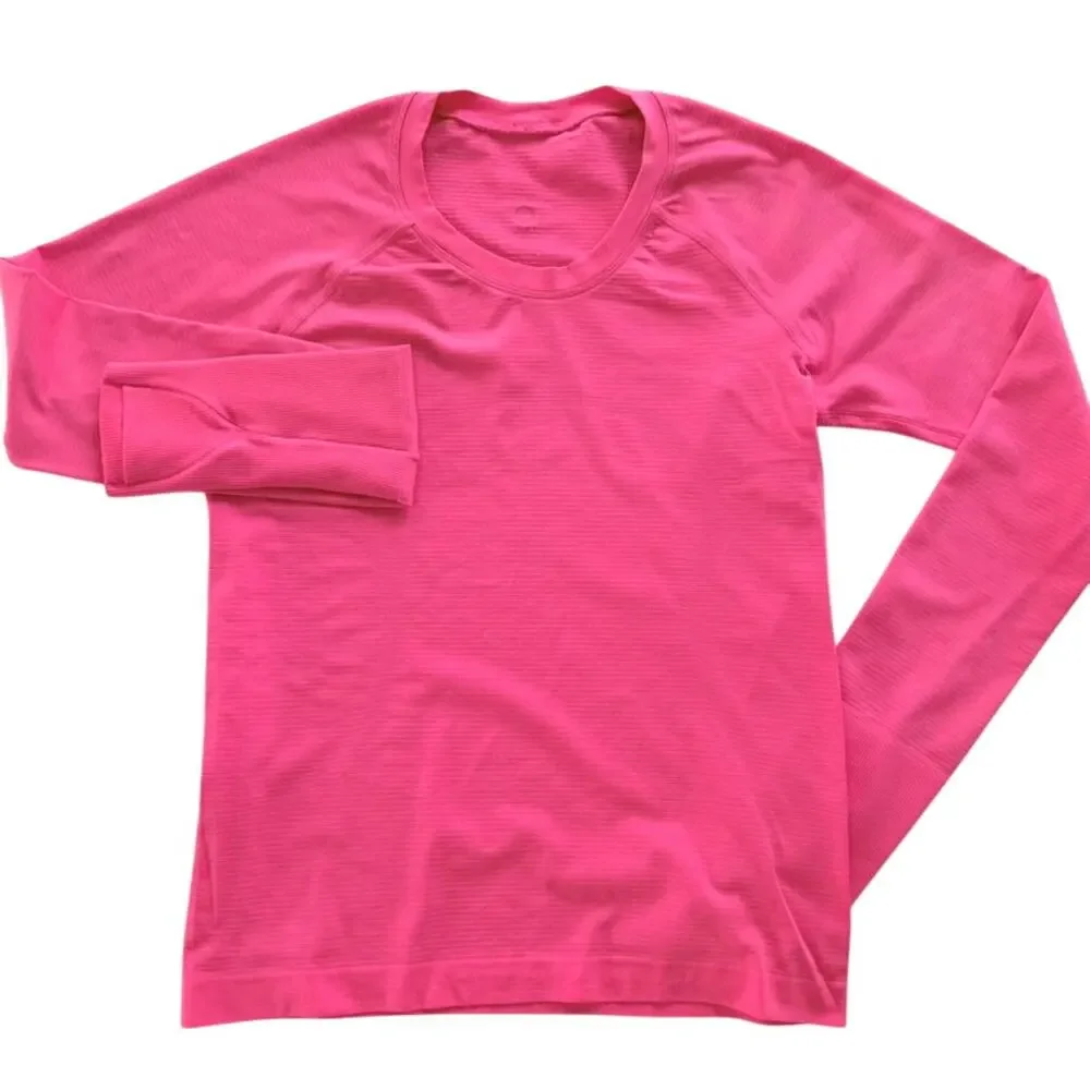 Lululemon Swiftly Tech Long-Sleeve Shirt 2.0 Race Length Sonic Neon Pink Size 6